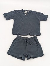 Zara Baby Unisex Gray Basic Knit Shorts and Shirt Set Size 12-18 Months