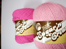 Sugar 'n Cream Yarn-Lot of 2 Skeins-Pinks-Each Skein 120/200 Yards-NEW