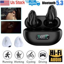 Bluetooth5.3 Headset Wireless Ear Clip Earbuds Bone Conduction Headphones Sport  