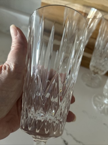 4 Godinger Dublin Shannon Heavy Lead Crystal Iced Tea Footed Glasses Goblets - Picture 10 of 10