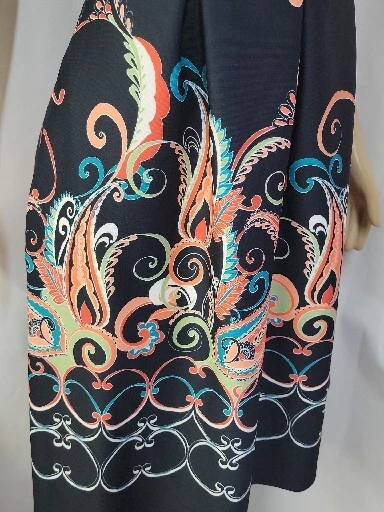 Vestido plisado Nine West azul marino floral multicolor cachemira talla 6 para mujer nuevo con etiquetas #C Foto 2 de 4
