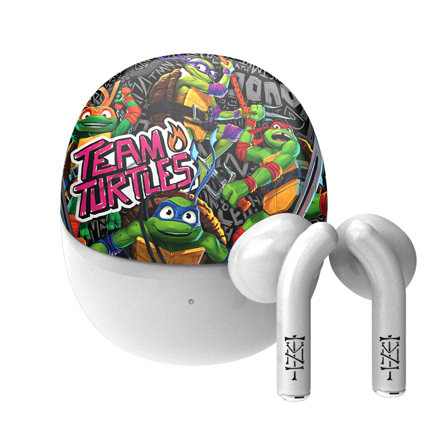 TMNT Bluetooth TWS Earbuds White - Noise Cancelling, 4H Battery