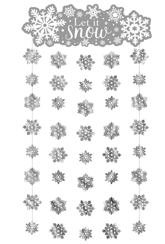 Cortina de puerta de nieve Let It - Amscan Let it cortina de puerta de copo de nieve Foto 4 de 4