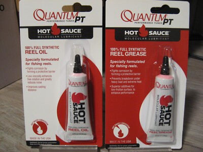 Quantum Hot Sauce 100% Synthetic Fishing Reel Lubricants - One Each Grease & Oil