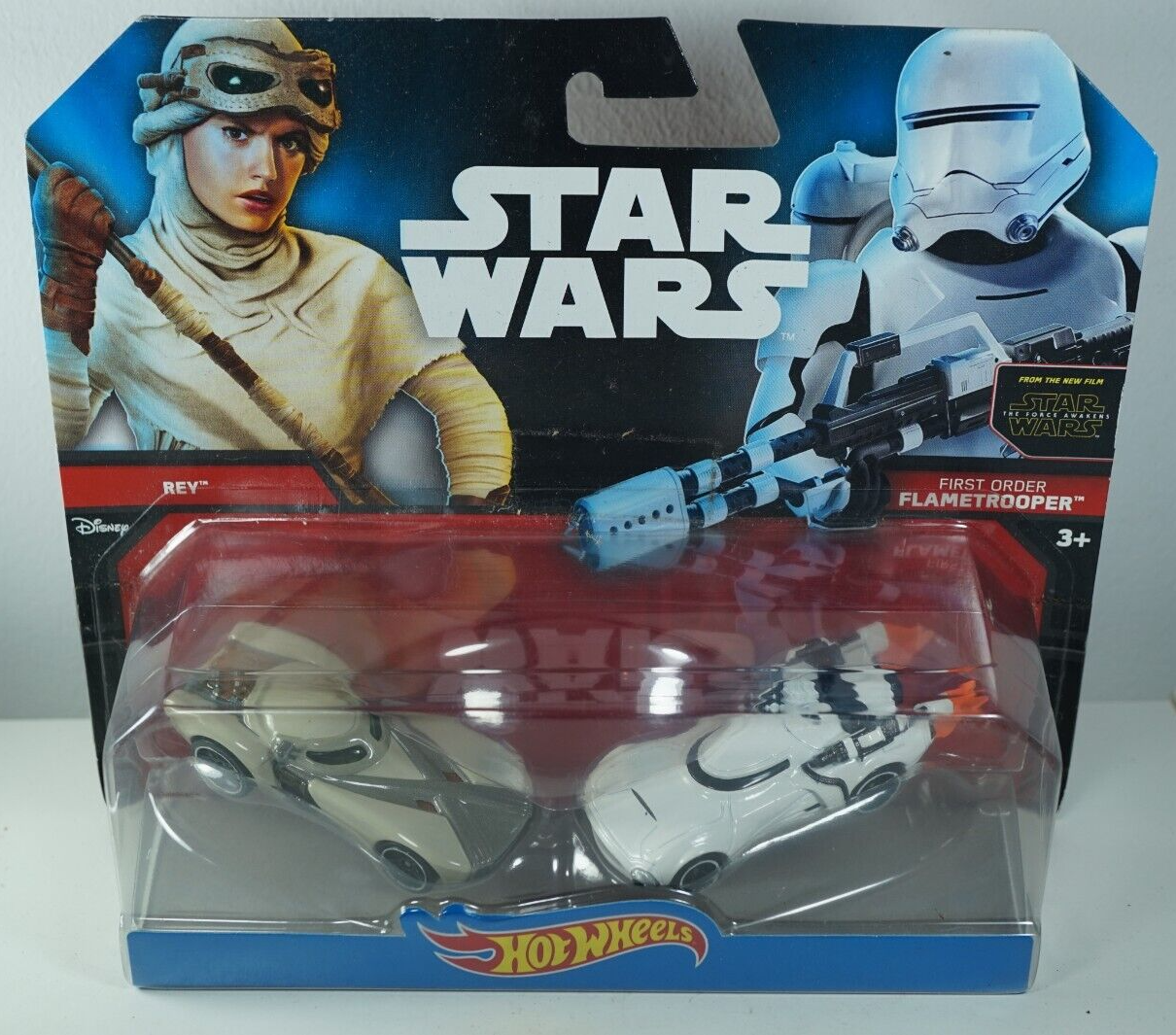 MATTEL HOT WHEELS STAR WARS 2 Pack Rey vs. First Order Flametrooper MOC