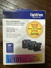 Genuine Brother LC-101 Color Ink Cartridges-for MFC-J470DW J870DW-OEM-3PK