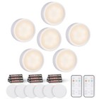 EverBrite Puck Lights with Remote 6-Pack Wireless LED Battery Operated Closet