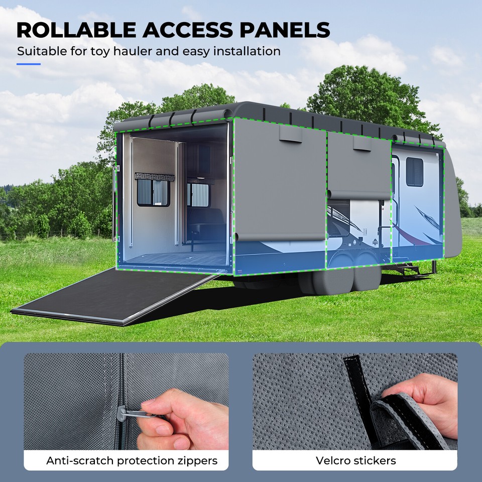 Heavy Duty 32'34' Travel Trailer Cover RV Cover AntiUV Waterproof w