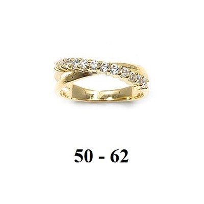 Alliance Dolly-Bijoux Taille 62 Plaqué Or 18K Sertie De CZ Diamant - X Rail, Neuve Avec étiquettes