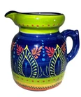 Colorful Del Rio Salado Ceramic Pitcher Made in Spain 3D Hand Painted 72 oz 8”