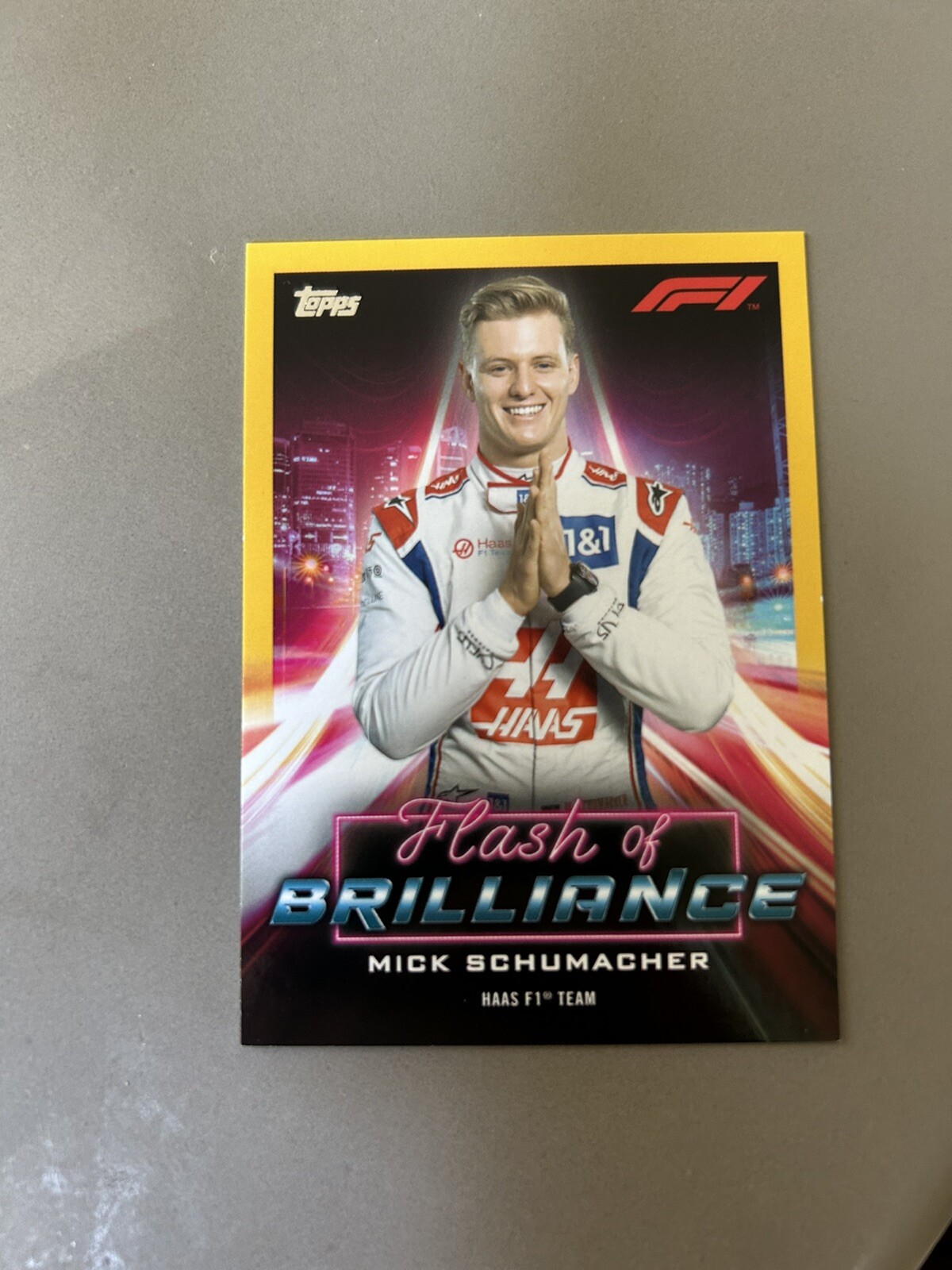 2022+Topps+Formula+1+-+Flash+of+Brilliance+Gold+%23FOB-MS+Mick