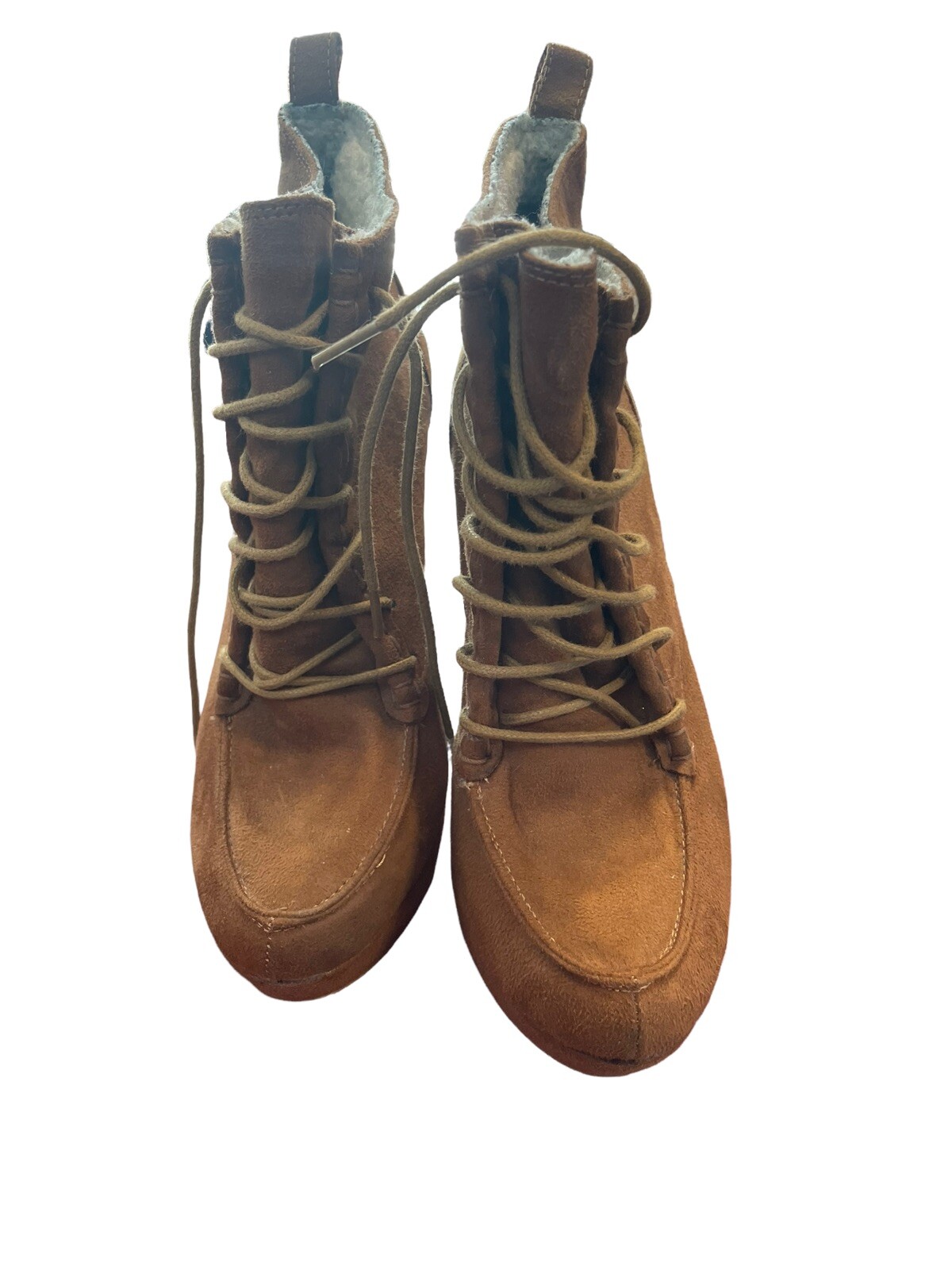 new look tan suede lace up platform 