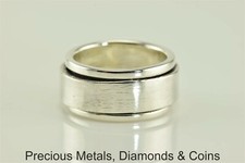 Sterling Silver 9mm Polished Smooth Spinner Band Stress Ring 925 7.2g Sz: 4.5