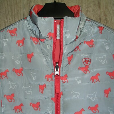 Gilet D'équitation Ariat Réversible – Gris/Rouge – Fille 9-10 Ans – Occasion