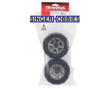 Traxxas 6773X Tires Wheels Assembled Glued 2.8" RXT Black Chrome Talon TRA1