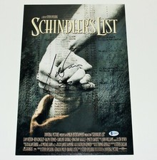 LIAM NEESON SIGNED 'SCHINDLER'S LIST' 12x18 MOVIE POSTER BECKETT COA ACTOR BAS