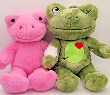 Build A Bear 16 Pink & 18 Green Frog LOT OF 2...