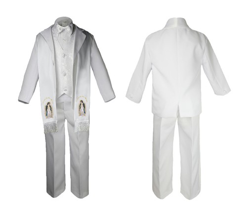 Traje Cachemira Blanco Niño Pequeño Bautizo Bautismo Robado Virgen María S-20 - Imagen 19 de 26