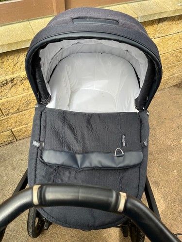 Peg perego Baby Infant STROLLER navetta elite Blue Used Bassinet - Picture 4 of 20
