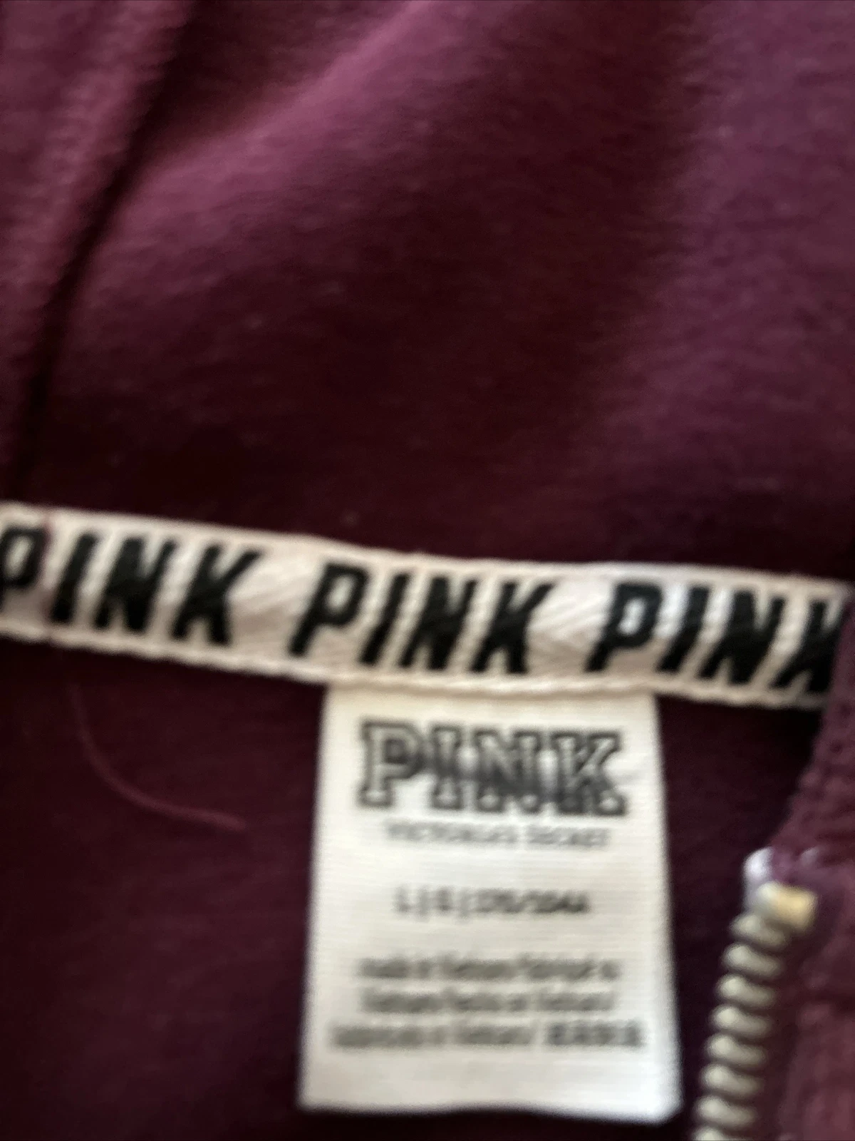 UNDERCOVER Felpa con cappuccio rosa super morbida pile Victoria Secret mezza cerniera rara grande