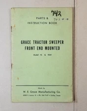 VINTAGE PARTS AND INSTRUCTION BOOK FOR GRACE TRACTOR SWEEPER FE & FEW  53A
