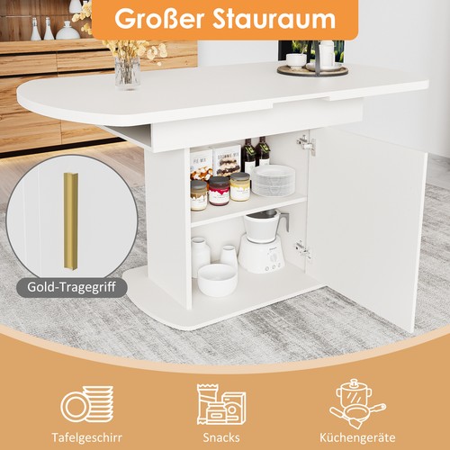 Esstisch --weiß - ausziehbar 130cm bis 130 cm Esszimmertisch Küchentisch - Bild 5 von 15