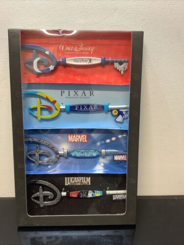 Disney Store Collectable Key Pixar Marvel Lucasfilm Starter Key Box Set X4  NEW - Picture 1 of 8