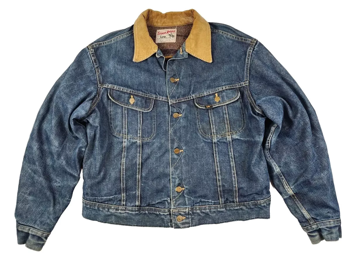 Vintage 60s lee storm rider 101-LJ wool lined denim jacket Men's Size 46 REG