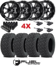 20 Fuel Wheel Tire Package Set All Terrain At Off Road Gloss Black Milled 4