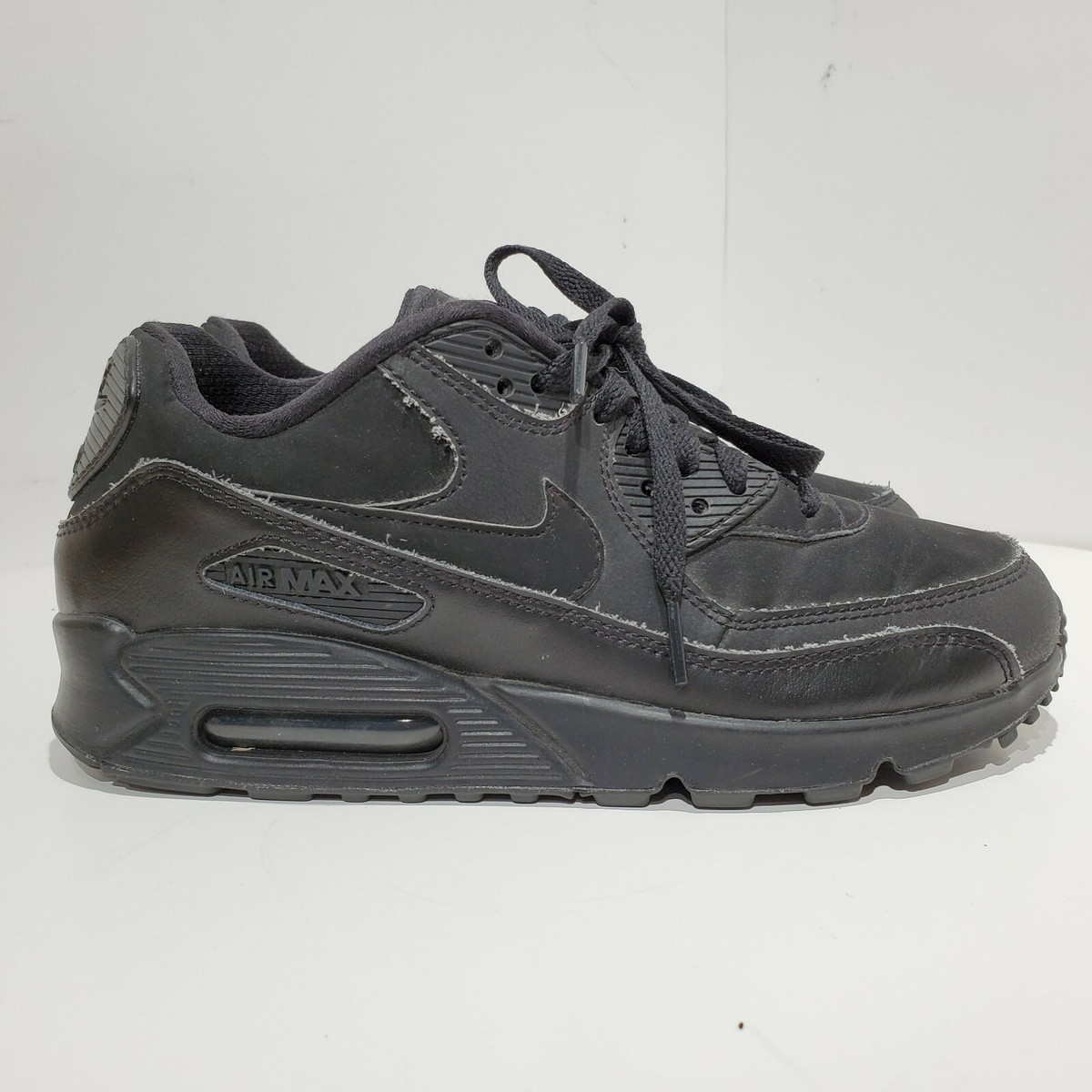JUNIORS NIKE AIR MAX 90 307793-091 BLACK/DARK GREY Size 7Y - Main Image