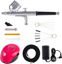 0.3mm Nozzle Airbrush Kit with Compressor for Nails Art Cakes Makeup Painting