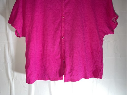 Total Girl “It Girl” Bedazzled Woman’s Size L (14) Pink/Black Back Button Shirt - Picture 7 of 7