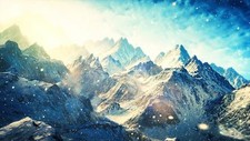 Landscape mountains snow nature photo Custom Gaming Mat Desk