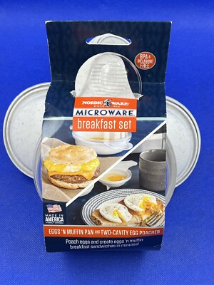 Nordic Ware Microwave Eggs 'N Muffin Egg Poacher Breakfast Pan Set of 2