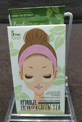 Moisturizing HYDROGEL EYE PATCH Under Eye Pads 5 Pk Collagen GREEN TEA