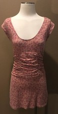 Anthropologie Free People M/L Floral Cottage Core Boho Dress W Ruched Waist