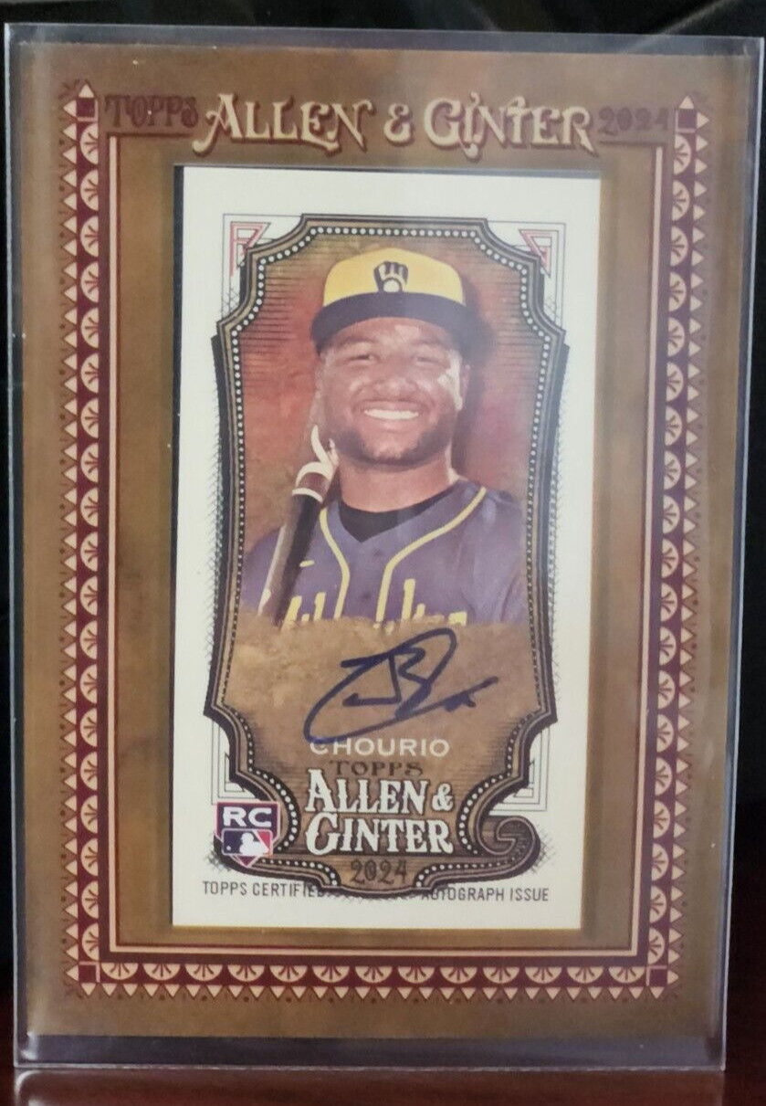 JACKSON CHOURIO 2024 Topps Allen & Ginter Mini Framed SP On-Card Auto RC BREWERS