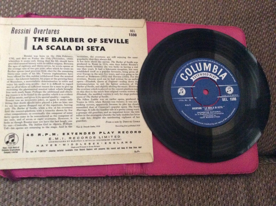 Rossini Overtures 7” Vinyl - Barber/La Scala - Markevitch sel1598 - Image 3 of 4