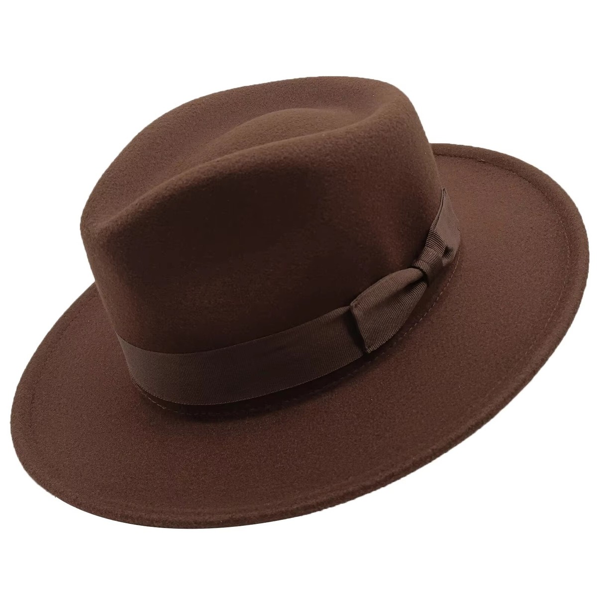 Wool Felt Wide Brim Fedora Hat for Men Women Wool Felt Wide Brim Fedora Hats for Women Wholesale Wide  main image 2