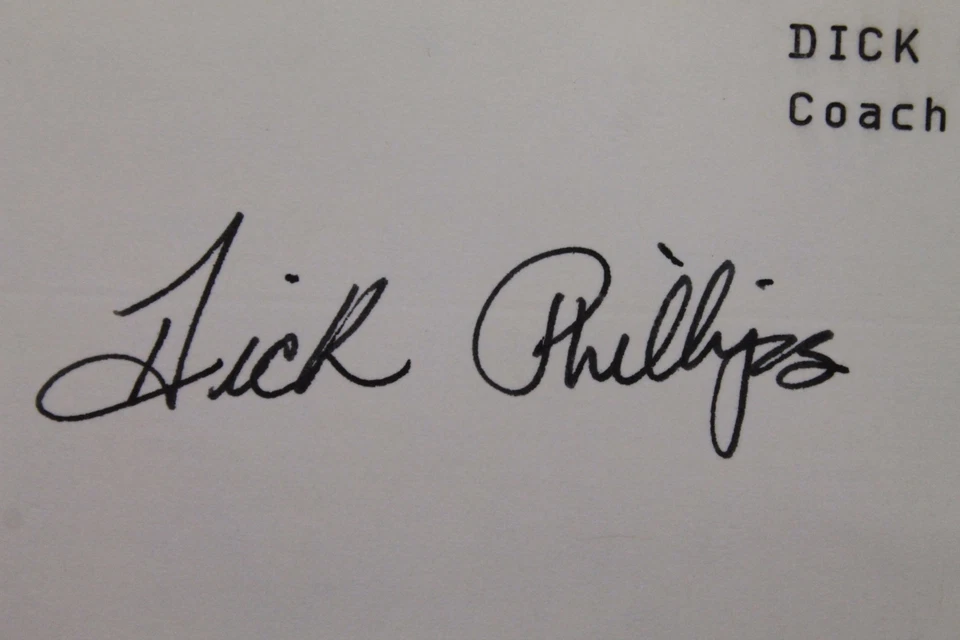 Dick Phillips Padres Coach 1980-81 (d.98) Autographed 3x5 Index Card JSA 17D - Image 3 of 4
