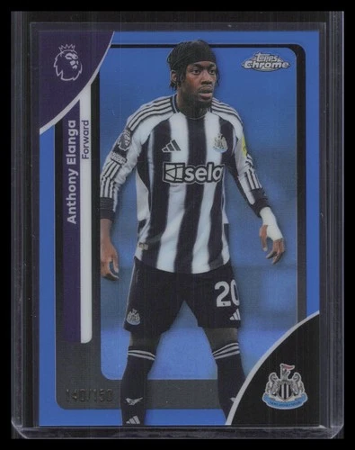Anthony Elanga 2026 Topps Chrome Premier League #149 Blue Refractor #/150