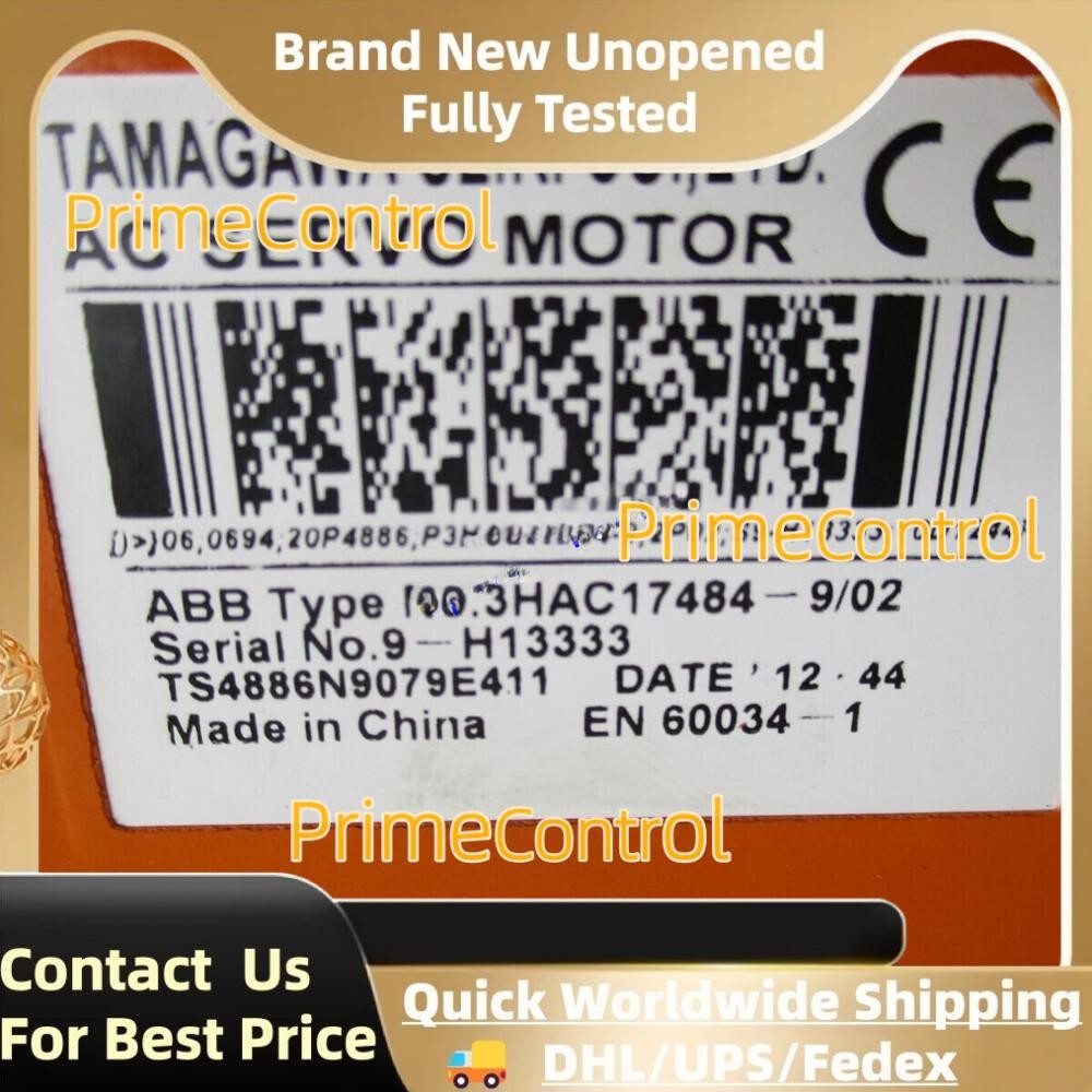 ABB Robotics AC Servo Motor 3HAC17484-9/02 NEW (DHL/FedEx)