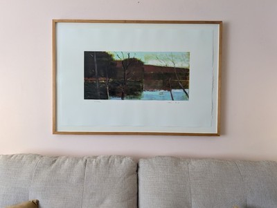 A Large, 31'' x 45'' Framed STEPHEN PENTAK Landscape Study OIL on Paper Painting