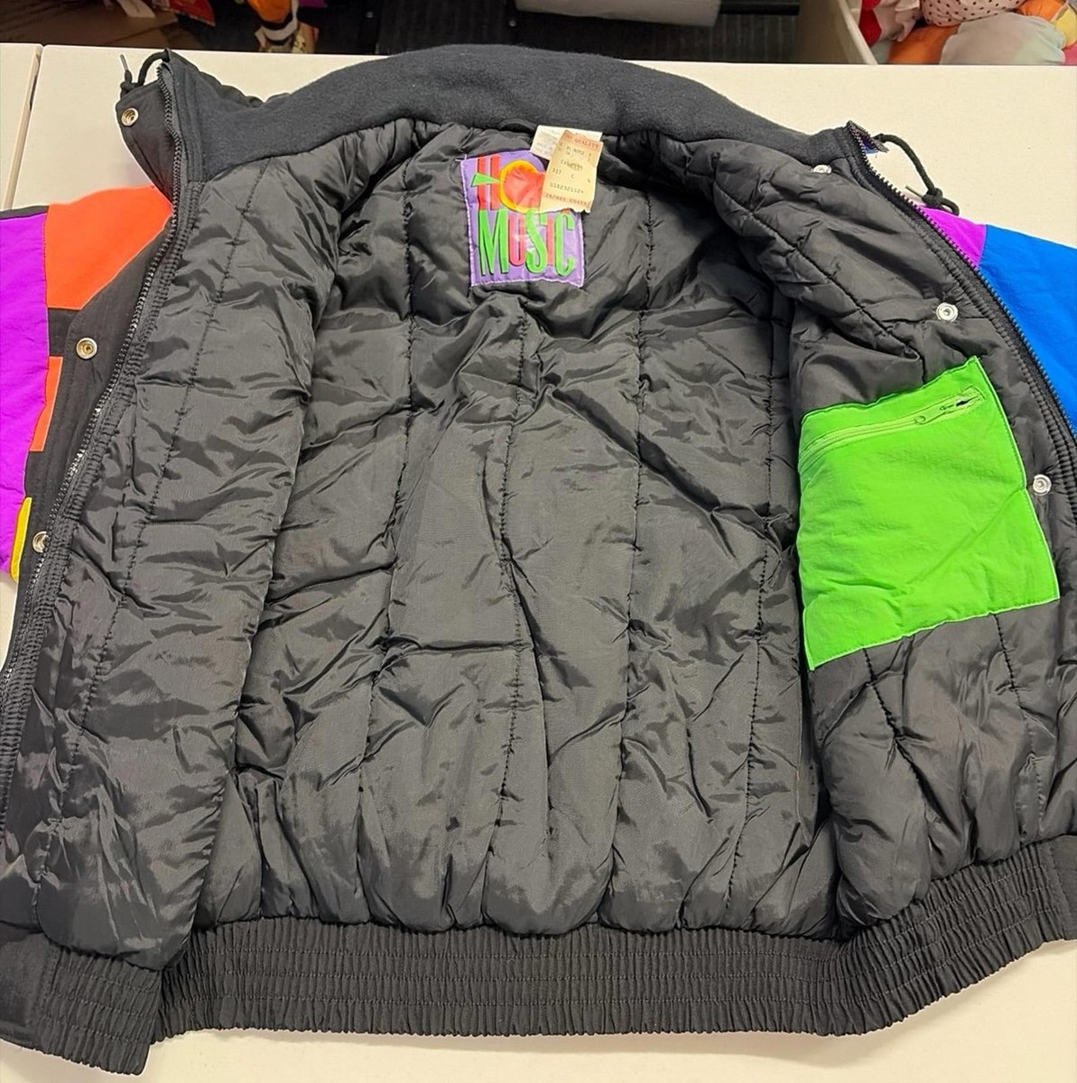 NWT Vintage 80s 90s Hot Music Colorblock Ski Jacket Size Adult