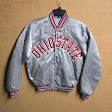 Vintage 80s Ohio State Buckeyes NCAA Satin Bomber Football Jacket Sz S Swingster