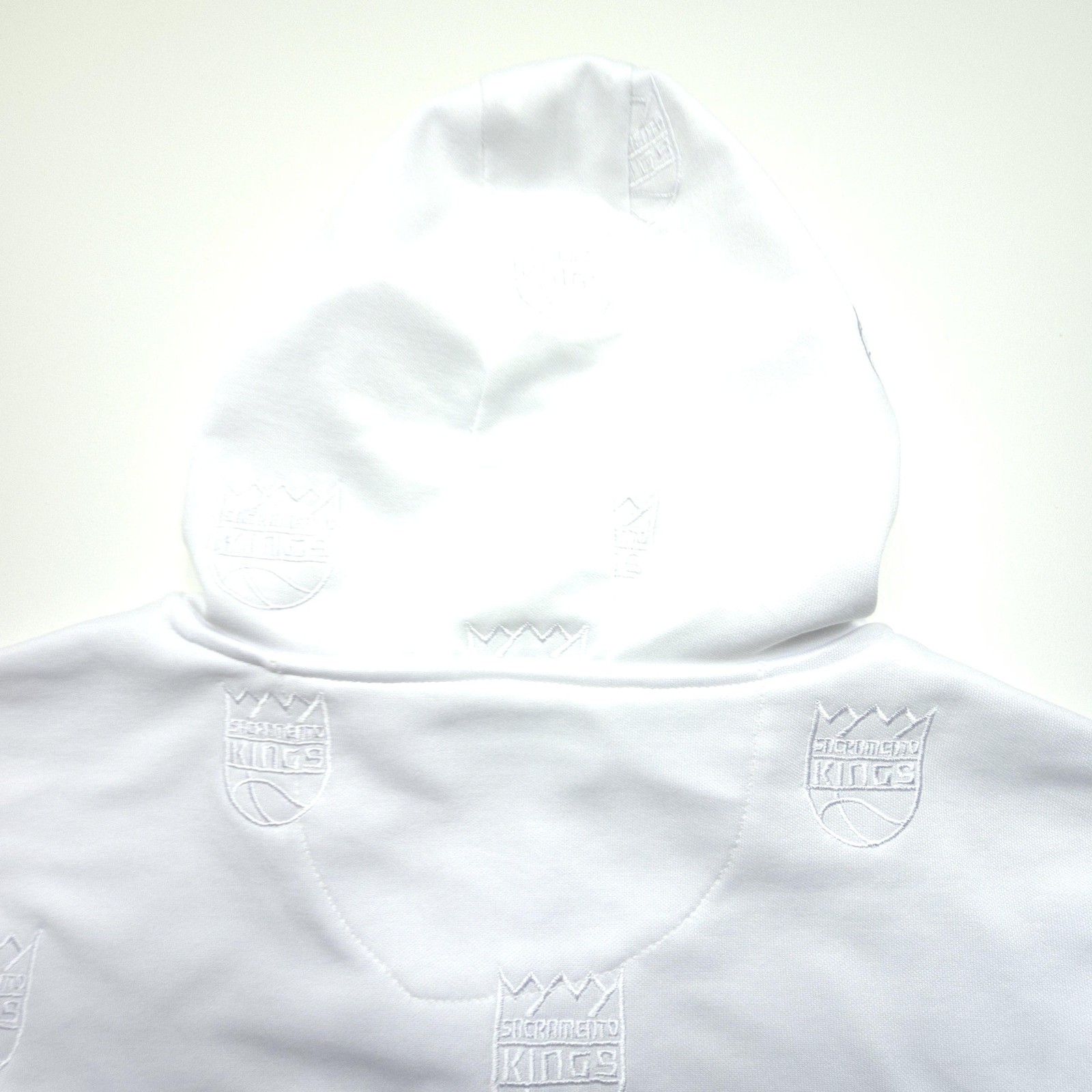 FISLL Sacramento Kings Hoodie Men Large White Purple NBA Basketball Full Zip Sac