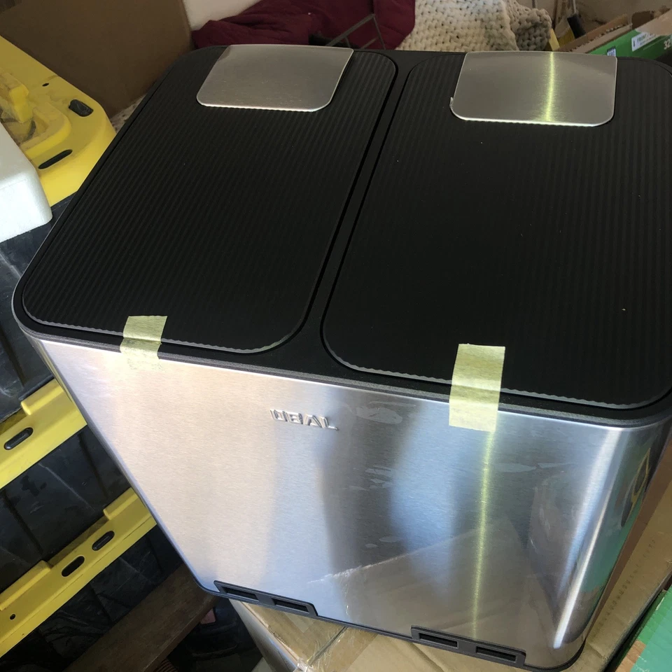 Cubo de basura de cocina DBAL doble compartimento de plástico 30L 8 galones Foto 2 de 4