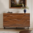 Modern Art Solid Wood Sideboard Design Iron Legs Living Room Storage Cabinet