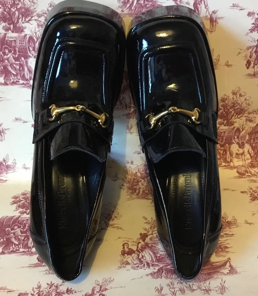 Russell & Bromley Brat Extreme Black Patent Leather Platform Loafers EU 38 U.K 5 - Image 4 of 4