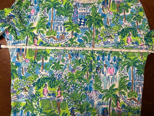 Lilly Pulitzer girl's Blue/Green Tropical Print Pajama Top sz 14 Cotton/spandex - Picture 8 of 10